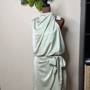 NWT Elegant Sage Green Draped Dress